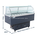 Freezer Komersial SS Panci Salad Cold Display Counter